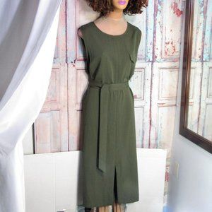 😍WHO WHAT WEAR GREEN SHIFT DRESS WITH BELT 2X